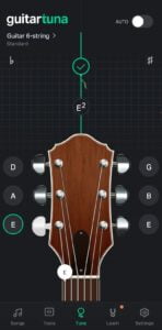 Guitar Tuna App Dashboard