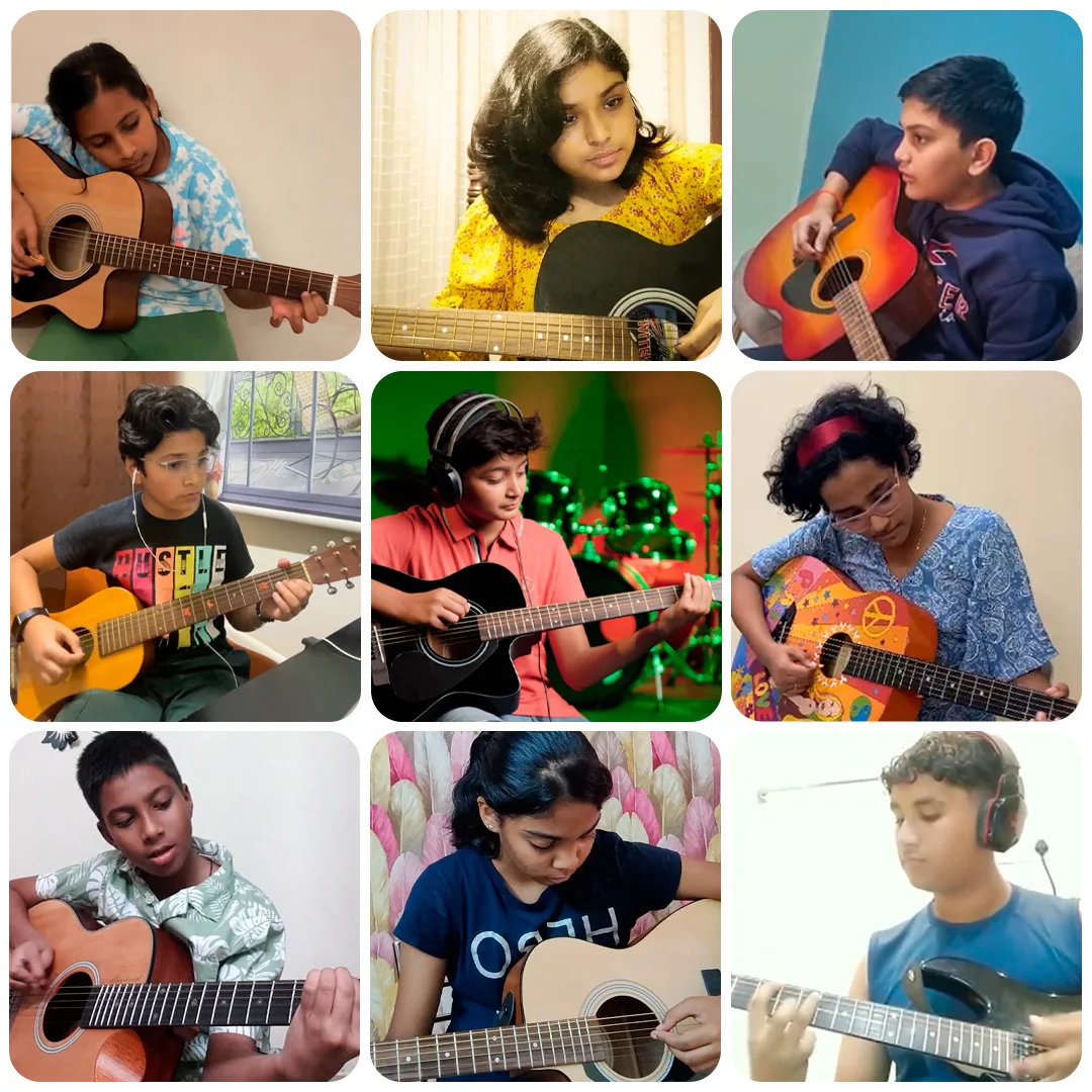 Music Pandit Guitar Students Collage