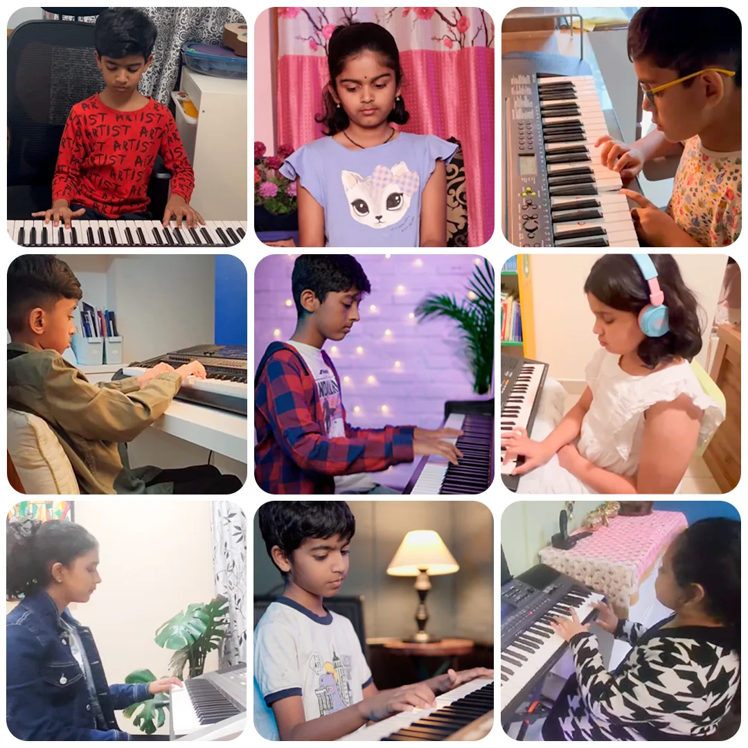 Music Pandit Keyboard Students Collage