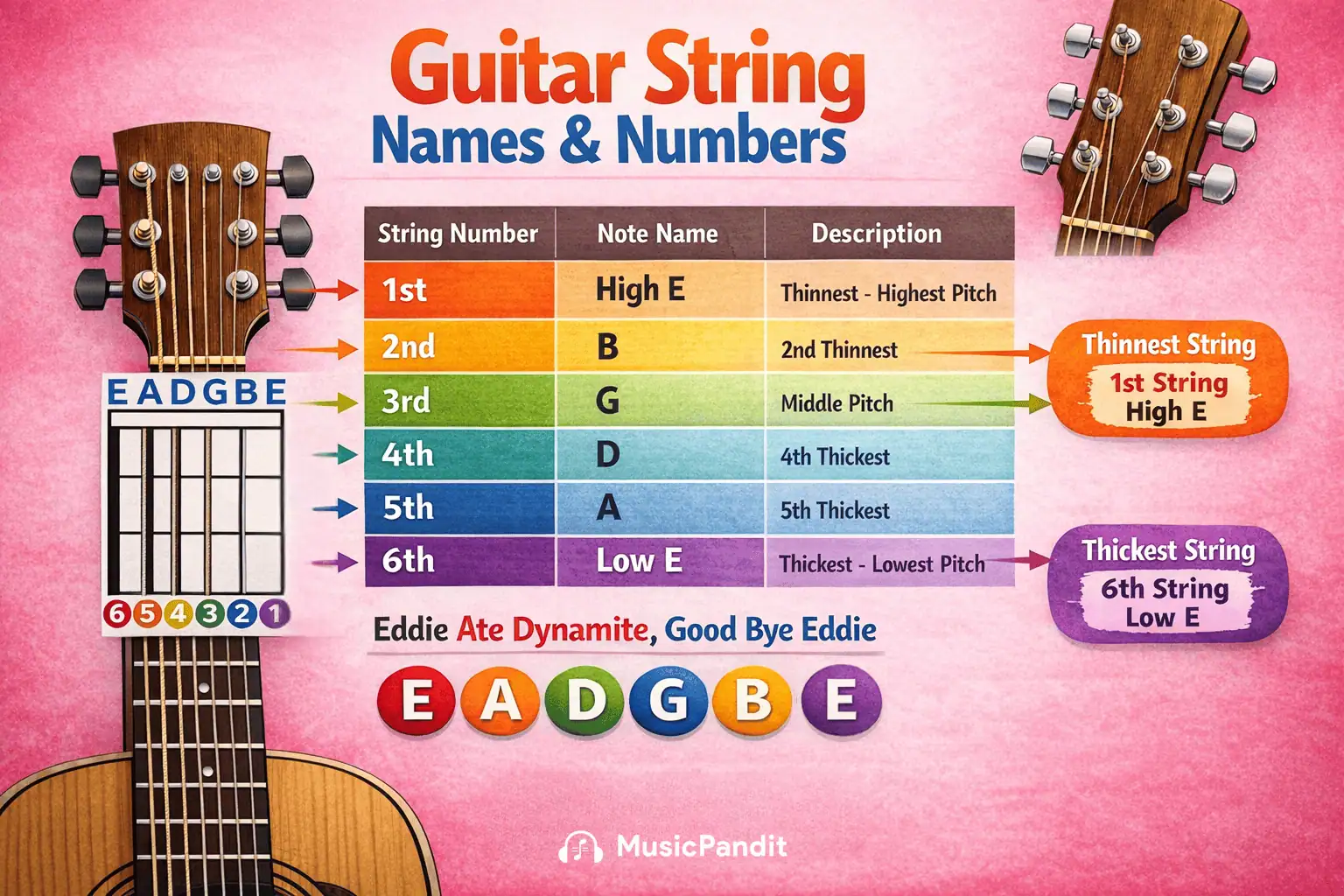 guitar string names and numbers